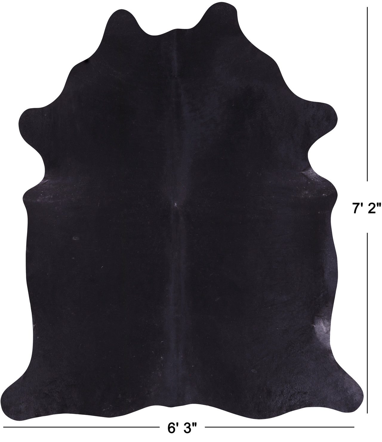 SUPER SALE Black Natural Cowhide Rug - X-Large 7' 2"H x 6' 3"W