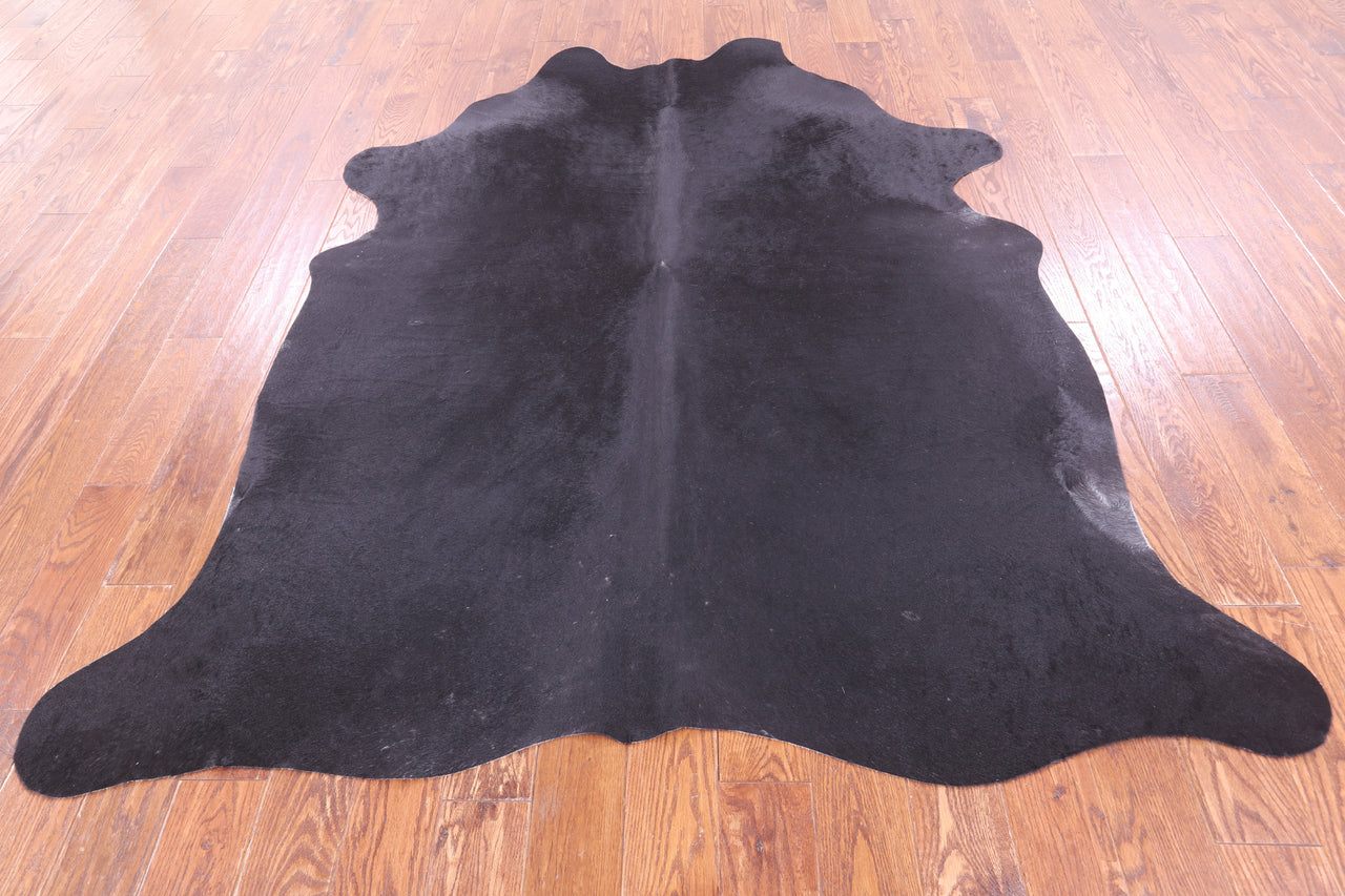 SUPER SALE Black Natural Cowhide Rug - X-Large 7' 2"H x 6' 3"W