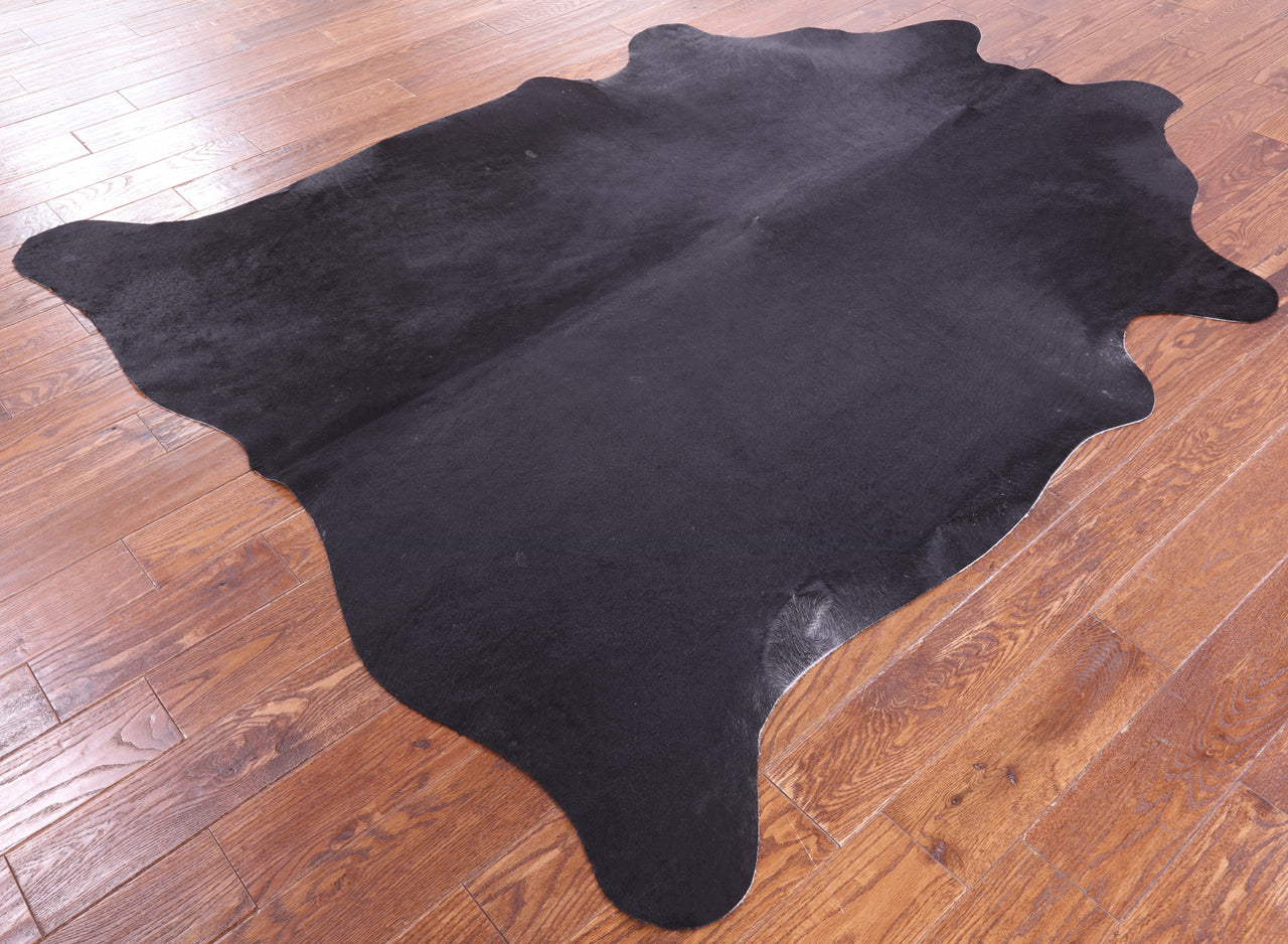 SUPER SALE Black Natural Cowhide Rug - X-Large 7' 2"H x 6' 3"W