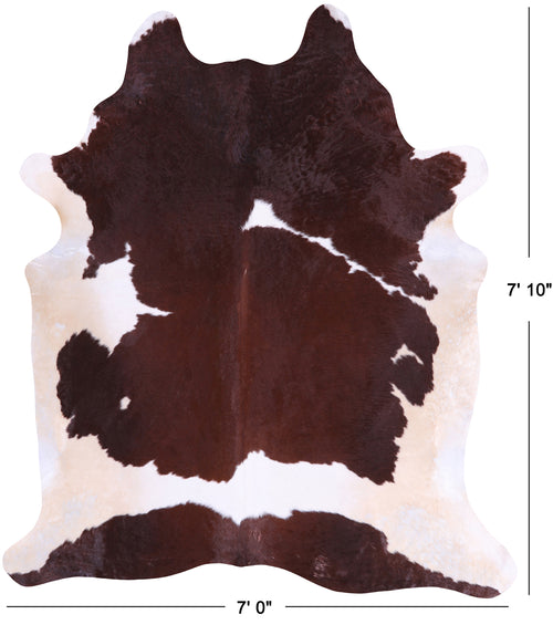 SUPER SALE Brown & White Natural Cowhide Rug - XX-Large 7' 10