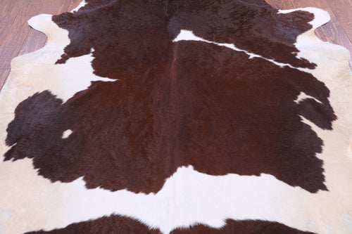 SUPER SALE Brown & White Natural Cowhide Rug - XX-Large 7' 10