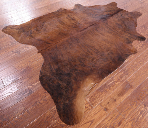 SUPER SALE Brindle Natural Cowhide Rug - XX-Large 7' 4