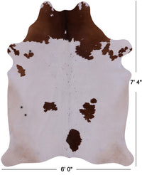 Thumbnail for SUPER SALE Brown & White Natural Cowhide Rug - XX-Large 7' 4
