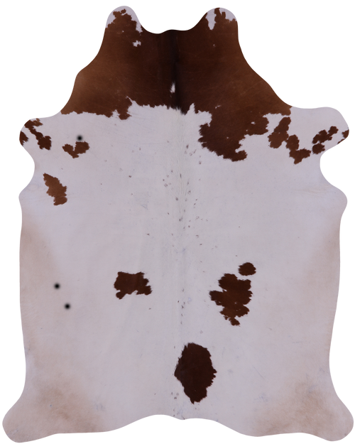 SUPER SALE Brown & White Natural Cowhide Rug - XX-Large 7' 4