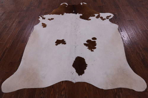 SUPER SALE Brown & White Natural Cowhide Rug - XX-Large 7' 4