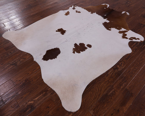 SUPER SALE Brown & White Natural Cowhide Rug - XX-Large 7' 4