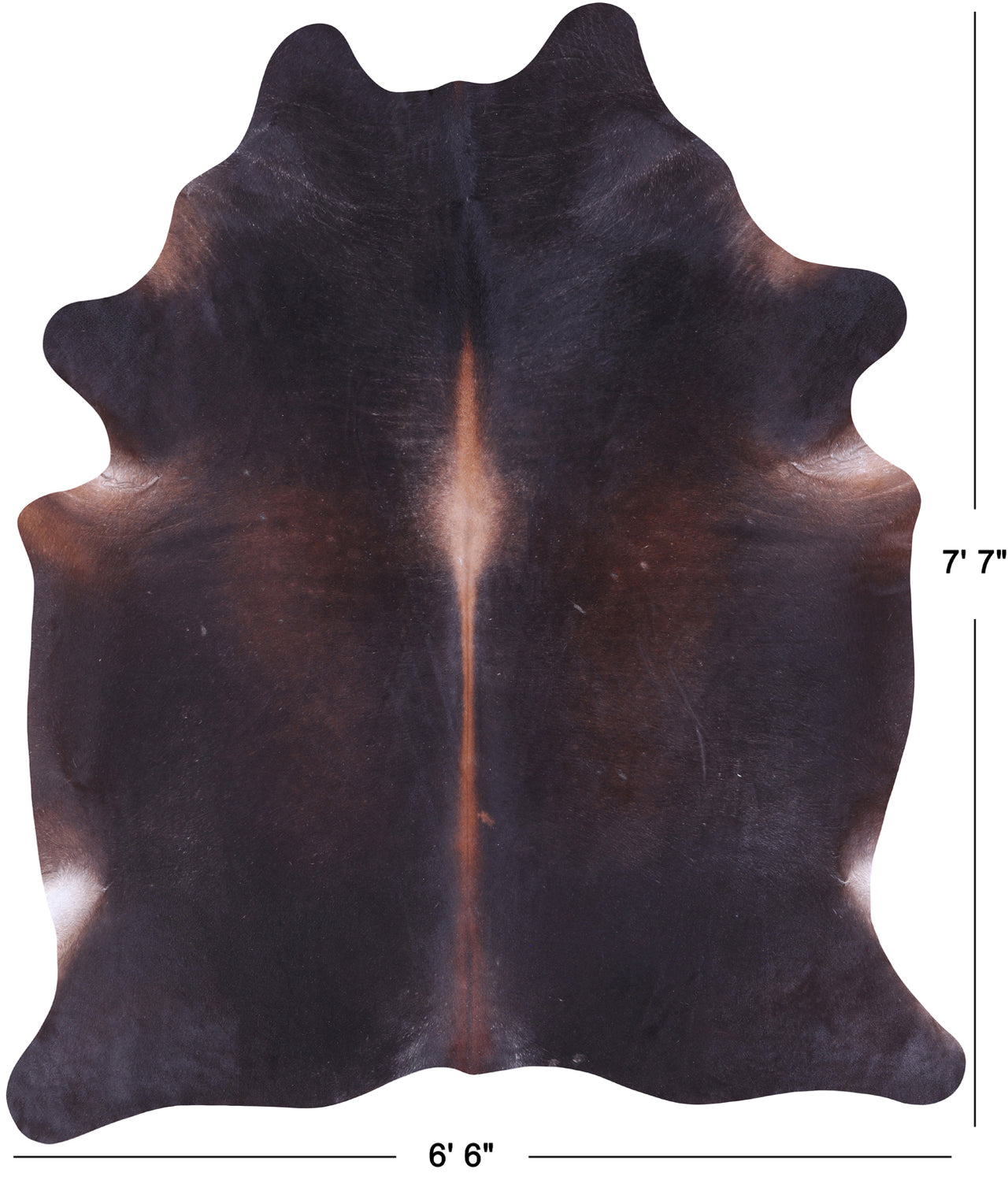 SUPER SALE Dark Brown Natural Cowhide Rug - XX-Large 7' 7"H x 6' 6"W