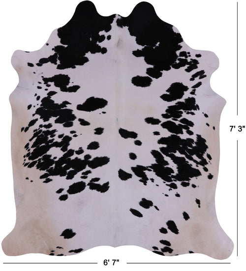 SUPER SALE Black & White Natural Cowhide Rug - X-Large 7' 3