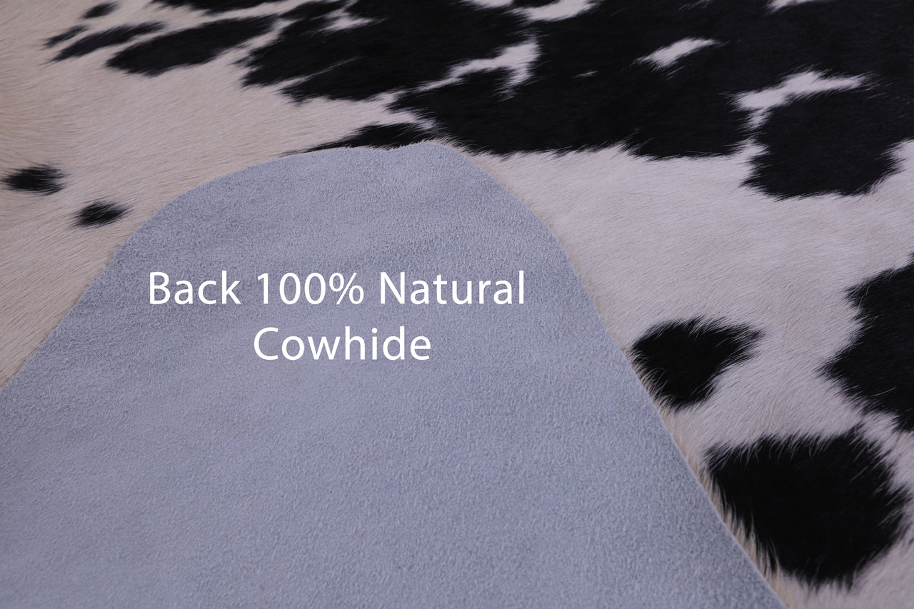 SUPER SALE Black & White Natural Cowhide Rug - X-Large 7' 3"H x 6' 7"W