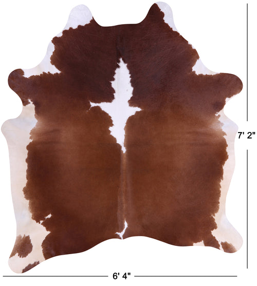 SUPER SALE Brown & White Natural Cowhide Rug - X-Large 7' 2