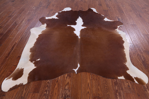 SUPER SALE Brown & White Natural Cowhide Rug - X-Large 7' 2