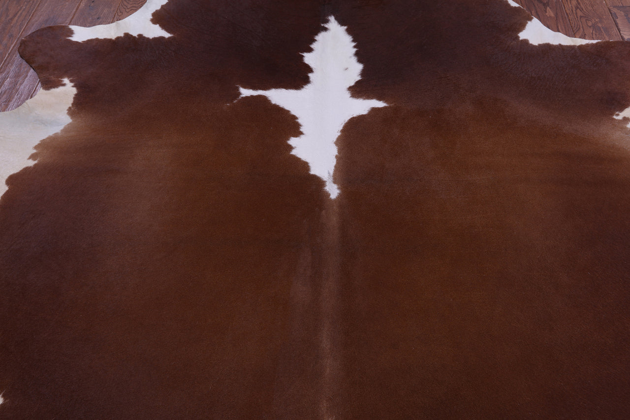 SUPER SALE Brown & White Natural Cowhide Rug - X-Large 7' 2"H x 6' 4"W