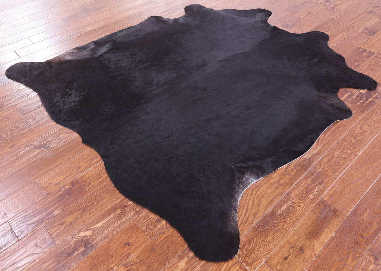 SUPER SALE Black Natural Cowhide Rug - X-Large 6' 9"H x 6' 8"W