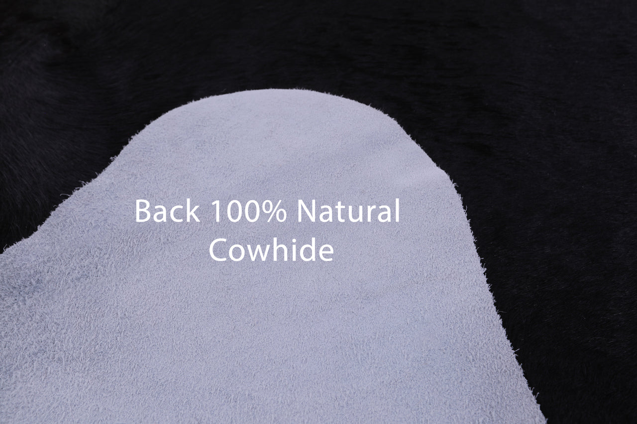 SUPER SALE Black Natural Cowhide Rug - X-Large 6' 9"H x 6' 8"W