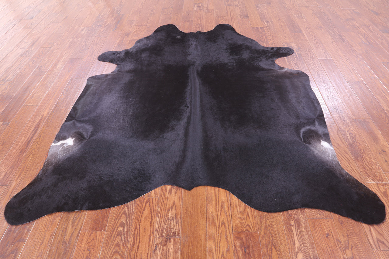 SUPER SALE Black Natural Cowhide Rug - X-Large 7' 2"H x 6' 8"W