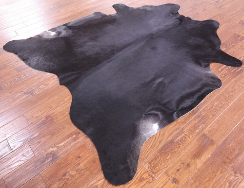 SUPER SALE Black Natural Cowhide Rug - X-Large 7' 2