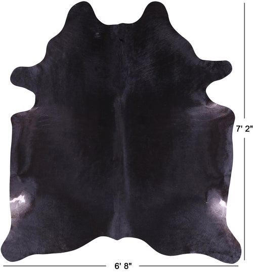 SUPER SALE Black Natural Cowhide Rug - X-Large 7' 2