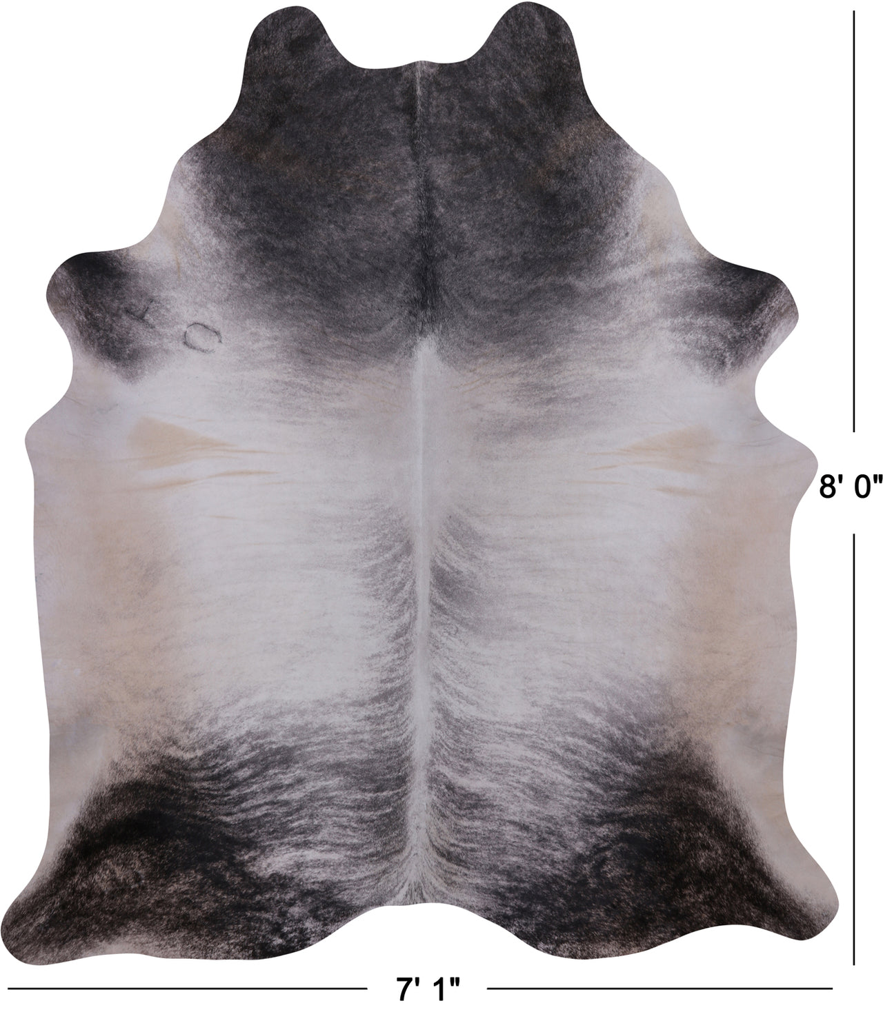 SUPER SALE Grey Brindle Natural Cowhide Rug - XX-Large 8' 0"H x 7' 1"W