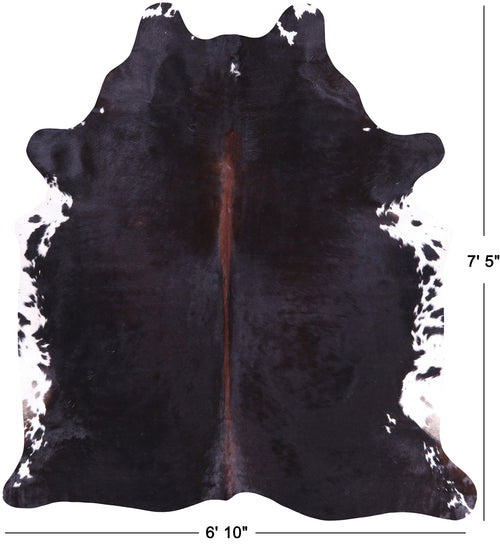 SUPER SALE Black & White Natural Cowhide Rug - XX-Large 7' 5