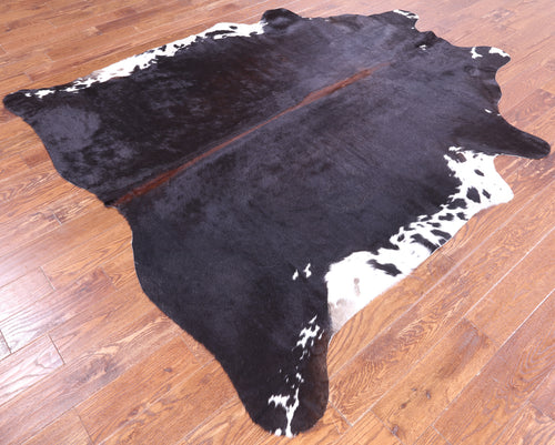 SUPER SALE Black & White Natural Cowhide Rug - XX-Large 7' 5