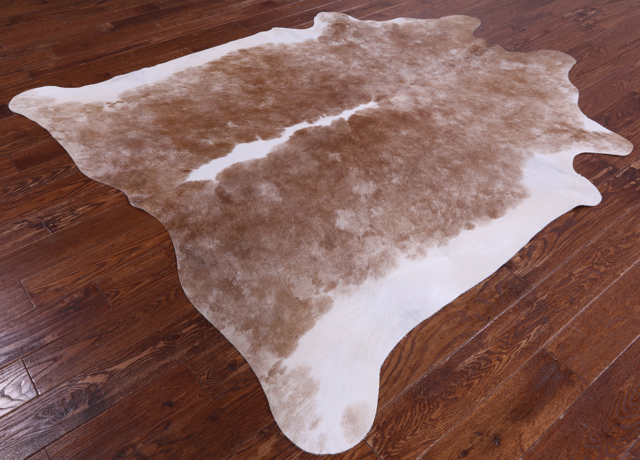 SUPER SALE Brown & White Natural Cowhide Rug - X-Large 7' 0"H x 6' 7"W