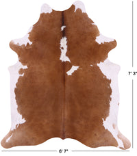 Thumbnail for SUPER SALE Brown & White Natural Cowhide Rug - X-Large 7' 3