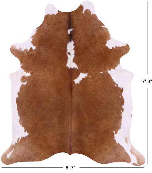 SUPER SALE Brown & White Natural Cowhide Rug - X-Large 7' 3