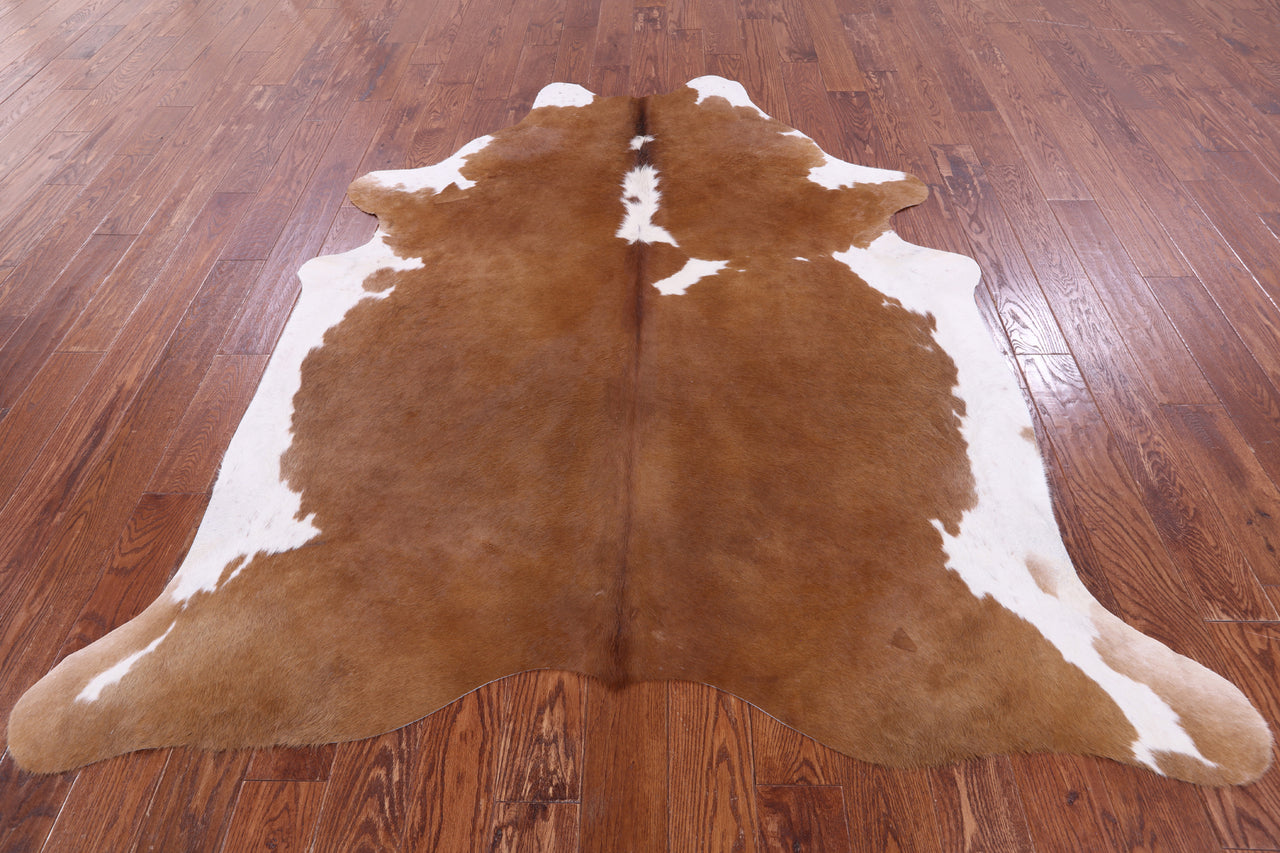 SUPER SALE Brown & White Natural Cowhide Rug - X-Large 7' 3"H x 6' 7"W