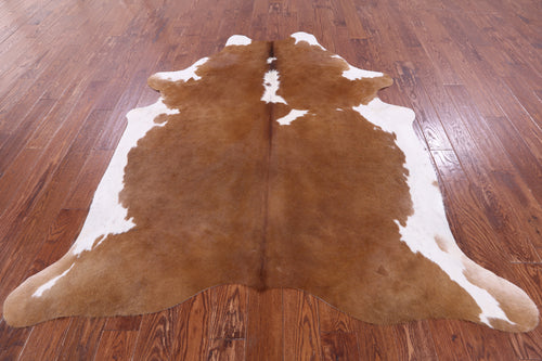 SUPER SALE Brown & White Natural Cowhide Rug - X-Large 7' 3