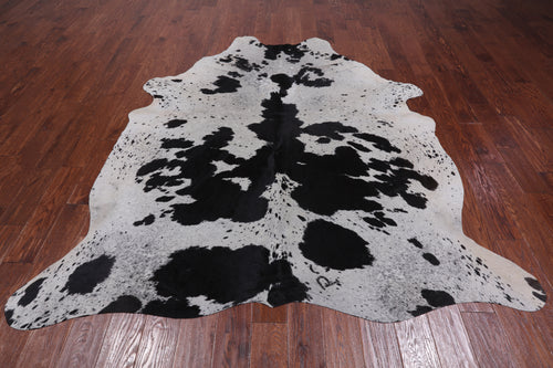 SUPER SALE Black Salt & Pepper Natural Cowhide Rug - XX-Large 7' 10