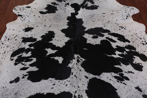 SUPER SALE Black Salt & Pepper Natural Cowhide Rug - XX-Large 7' 10