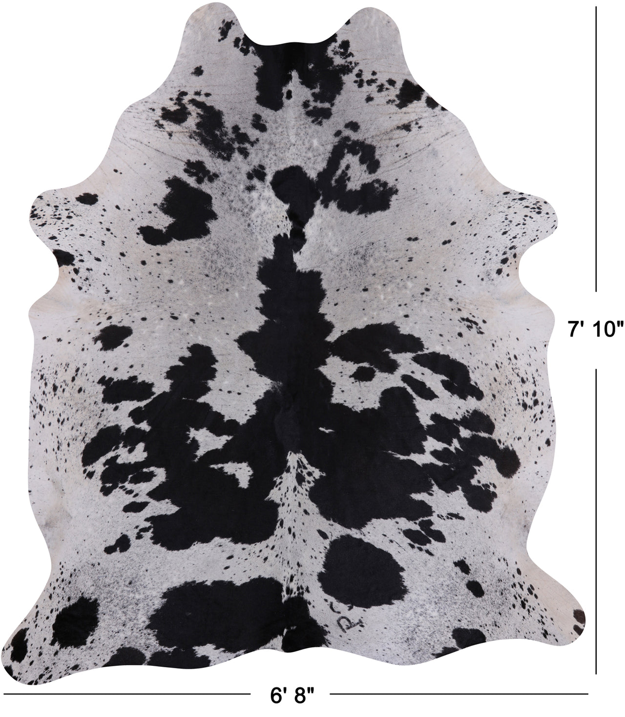 SUPER SALE Black Salt & Pepper Natural Cowhide Rug - XX-Large 7' 10"H x 6' 8"W