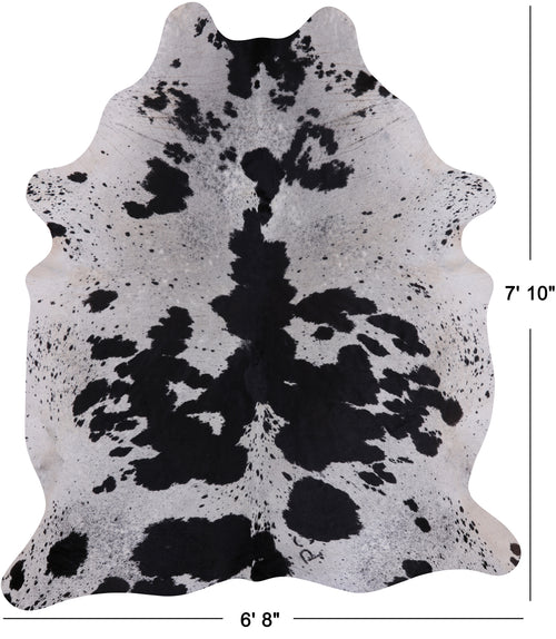 SUPER SALE Black Salt & Pepper Natural Cowhide Rug - XX-Large 7' 10