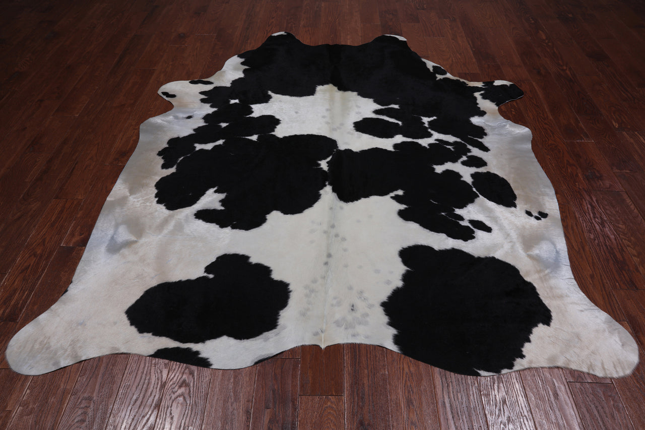 SUPER SALE Black & White Natural Cowhide Rug - XX-Large 7' 5"H x 6' 5"W