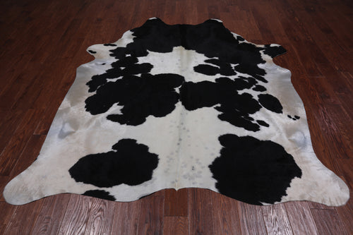SUPER SALE Black & White Natural Cowhide Rug - XX-Large 7' 5