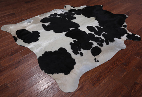 SUPER SALE Black & White Natural Cowhide Rug - XX-Large 7' 5
