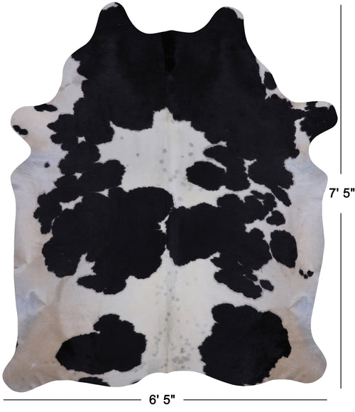 SUPER SALE Black & White Natural Cowhide Rug - XX-Large 7' 5
