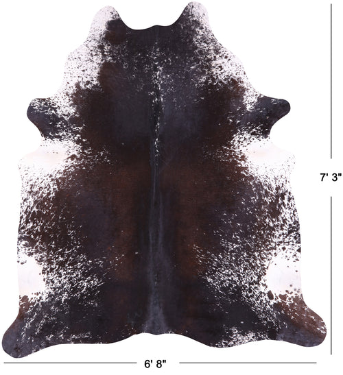 SUPER SALE Brown Salt & Pepper Natural Cowhide Rug - X-Large 7' 3