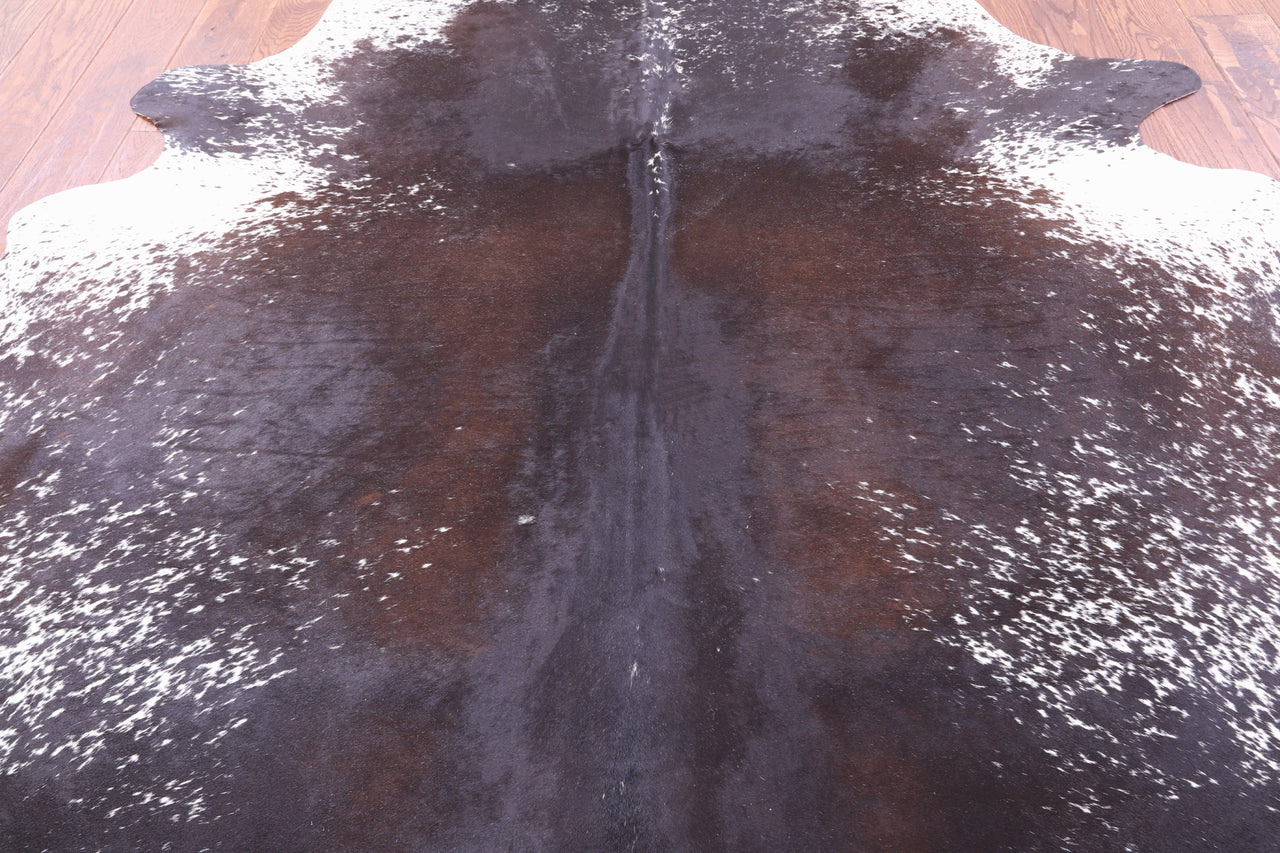 SUPER SALE Brown Salt & Pepper Natural Cowhide Rug - X-Large 7' 3"H x 6' 8"W