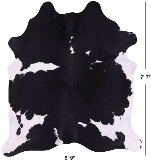 SUPER SALE Black & White Natural Cowhide Rug - XX-Large 7' 7