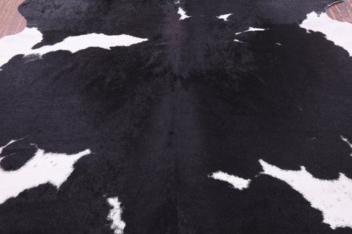 SUPER SALE Black & White Natural Cowhide Rug - XX-Large 7' 7