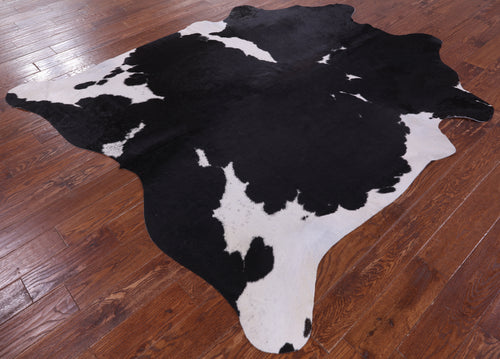 SUPER SALE Black & White Natural Cowhide Rug - XX-Large 7' 7
