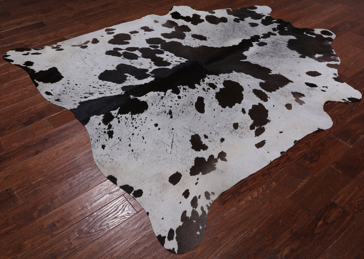 SUPER SALE Brown Salt & Pepper Natural Cowhide Rug - XX-Large 7' 7"H x 7' 0"W