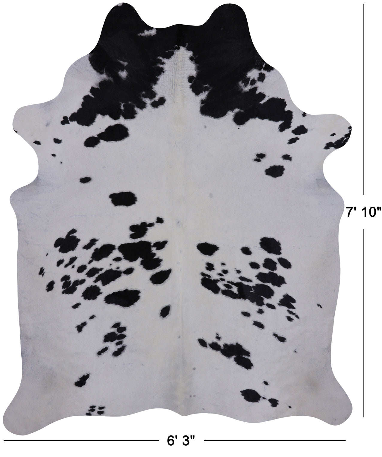 SUPER SALE Black & White Natural Cowhide Rug - XX-Large 7' 10"H x 6' 3"W