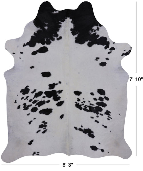 SUPER SALE Black & White Natural Cowhide Rug - XX-Large 7' 10
