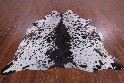 SUPER SALE Brown Salt & Pepper Natural Cowhide Rug - XX-Large 7' 7