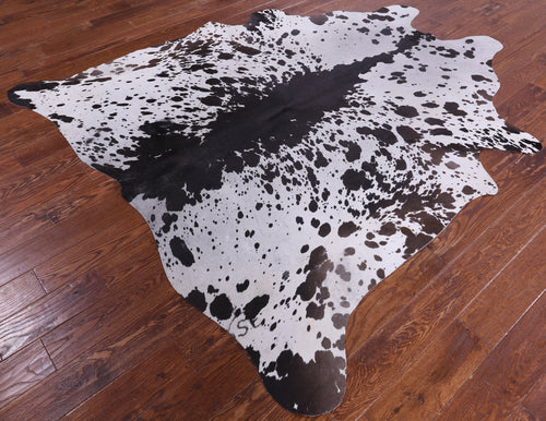 SUPER SALE Brown Salt & Pepper Natural Cowhide Rug - XX-Large 7' 7