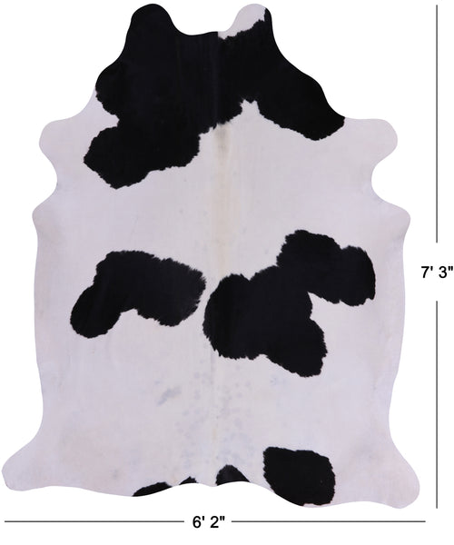 SUPER SALE Black & White Natural Cowhide Rug - X-Large 7' 3