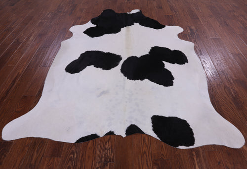 SUPER SALE Black & White Natural Cowhide Rug - X-Large 7' 3