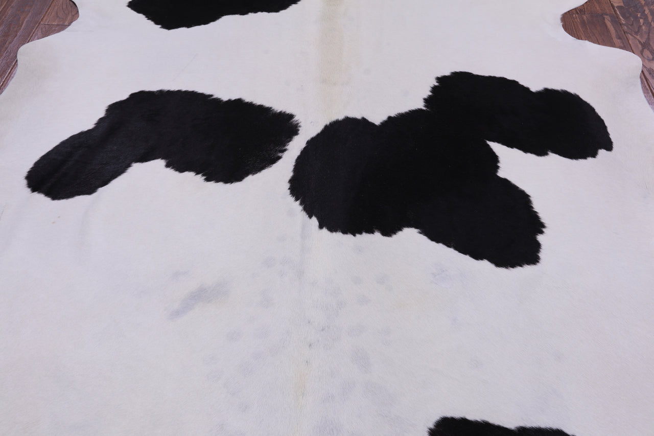 SUPER SALE Black & White Natural Cowhide Rug - X-Large 7' 3"H x 6' 2"W